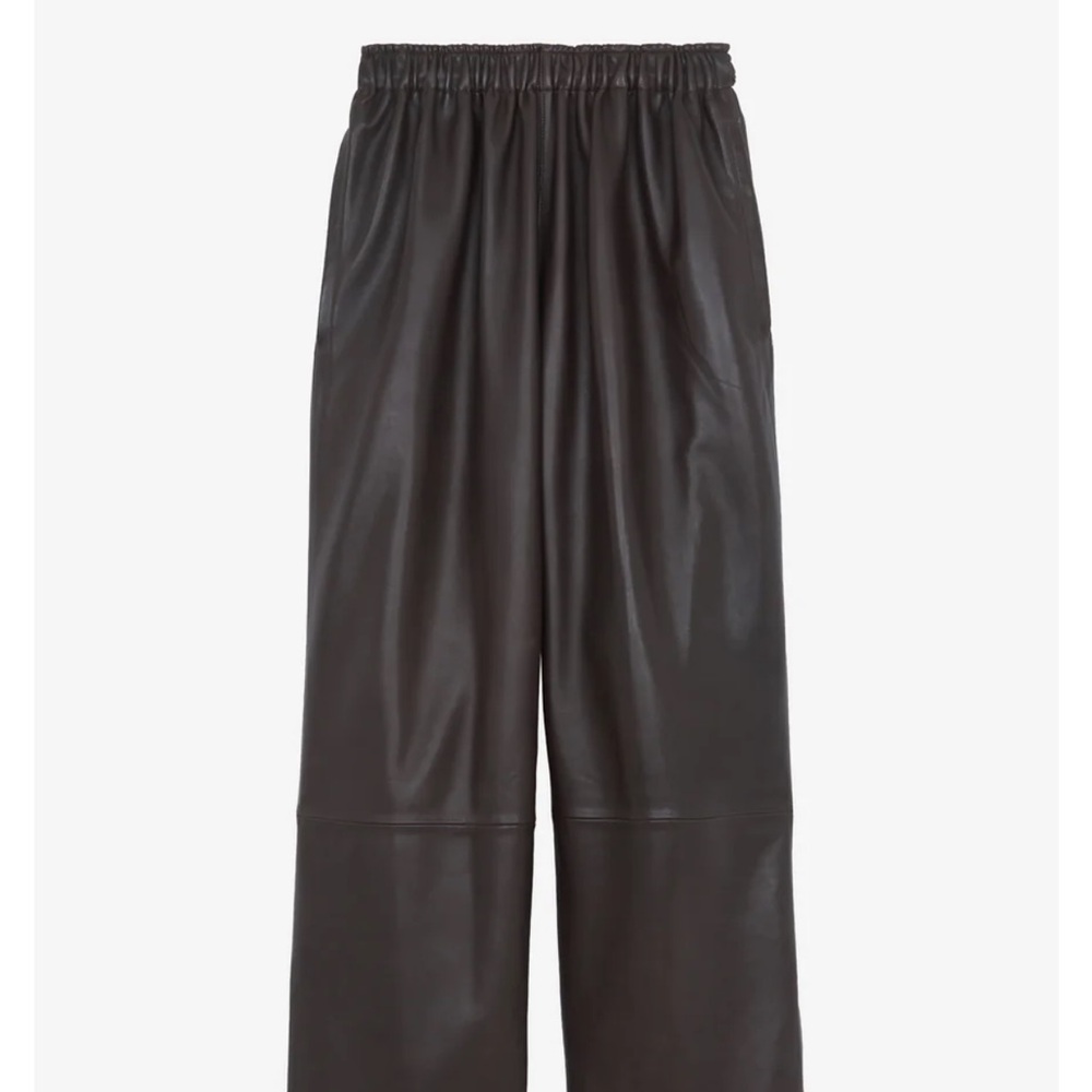 The Frankie Shop Kevin Leather Pants, Brown, NWT, Medium